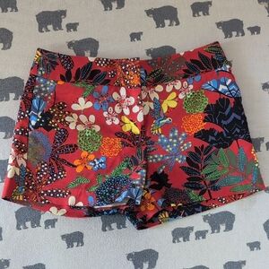 LOFT Red Floral Women's Shorts Size 2